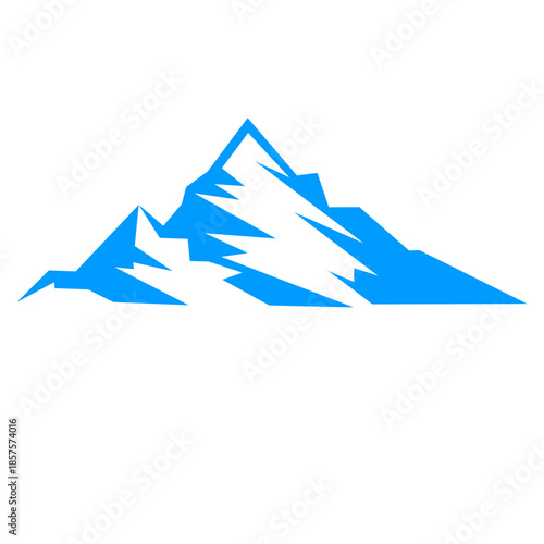 Snowy mountain landscape with ski lift and pine trees in winter scene. Vector illustration