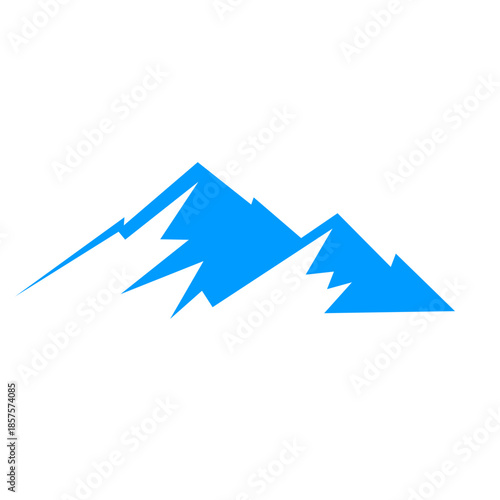 Snowy mountain landscape with ski lift and pine trees in winter scene. Vector illustration
