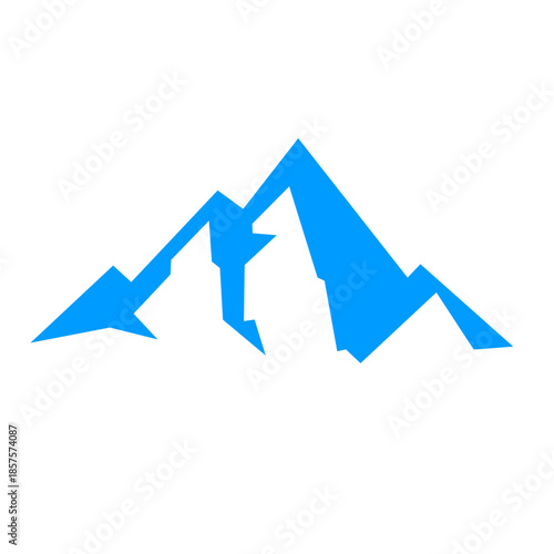 Snowy mountain landscape with ski lift and pine trees in winter scene. Vector illustration