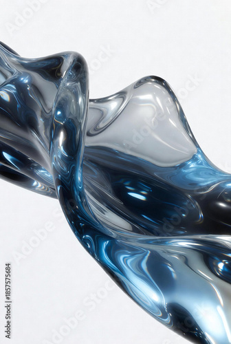 Abstract 3D Liquid Metallic Wave