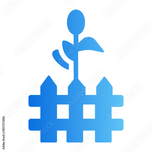 fram fence Line Gradient Icon