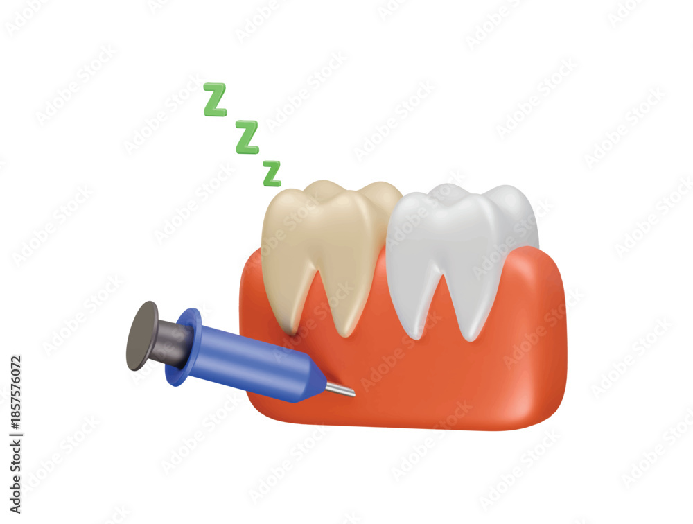 Photography teeth anaesthesia icon 3d illustration render