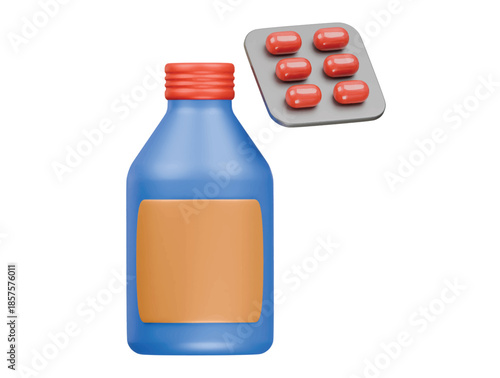 medicament icon 3d illustration render