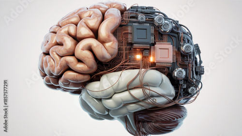 Human Brain And Artificial Intelligence Neural Technology
