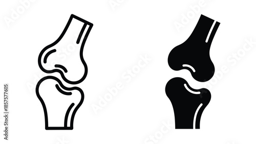 Human Knee Joint Anatomy: A clear, stylized representation of the knee joint, showcasing its intricate structure, perfect for medical, educational, and health-related contexts.
