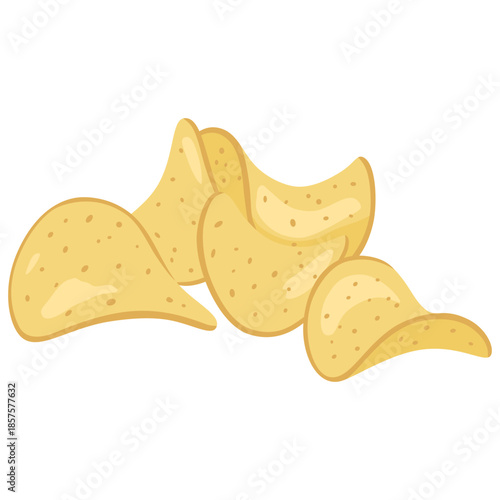 Potato chips. Hand drawn potato chips vector illustration isolated on white background.