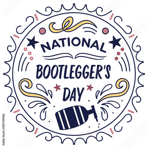 NATIONAL BOOTLEGGER'S DAY vector illustration isolated on white background