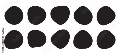 Circle black blob shape . Vector illustration on white background . Modern blob shape designs elements on white background. EPS 10 . Random black blob shape.