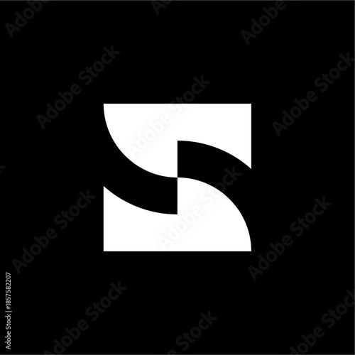 Futuristic S-curve design. Clean lines and minimal elegance for a strong identity. Suits Digital Media or IT Services.