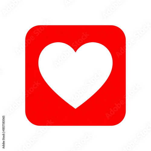 White Heart in Red Rounded Square App Icon