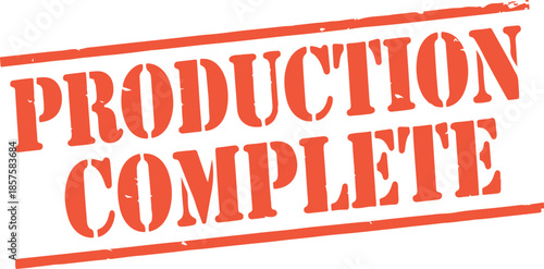 production complete text stamp