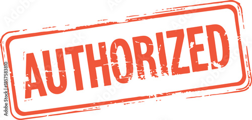 red authorized stamp on white background
