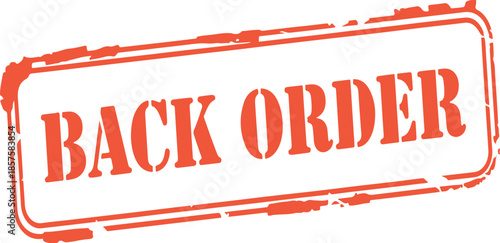 red back order stamp isolated on transparent background