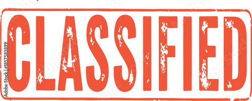 red classified stamp with distressed texture