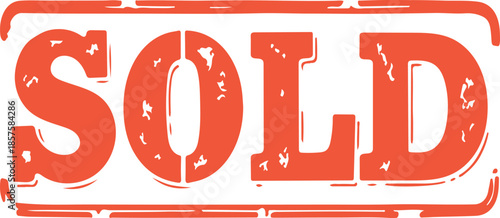 Red sold stamp graphic element