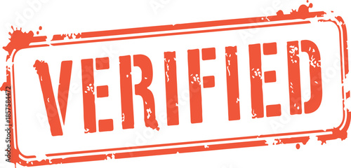 Red verified stamp on white background