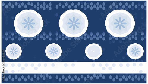 Snow accumulation on ground after winter storm, showing white snowflakes on blue background