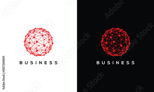 Global Network Sphere Logo , Business Connection and Technology.