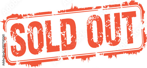 sold out rubber stamp on white background