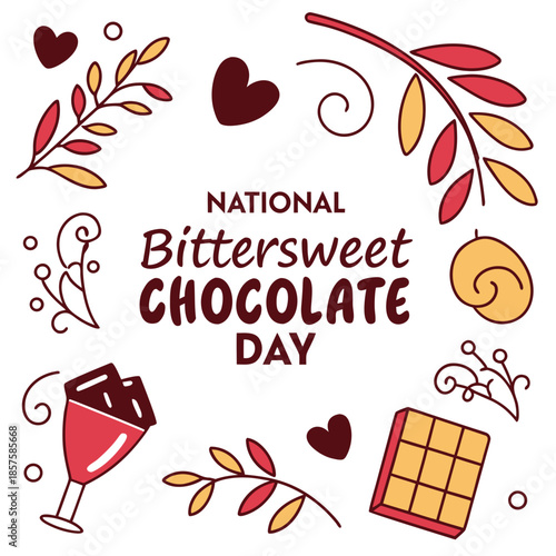 NATIONAL BITTERSWEET CHOCOLATE DAY vector illustration 