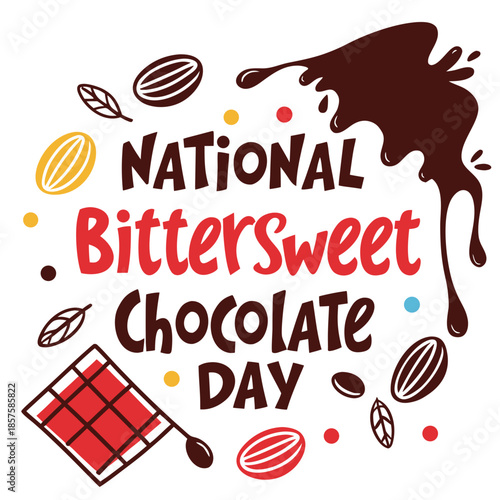 NATIONAL BITTERSWEET CHOCOLATE DAY vector illustration 