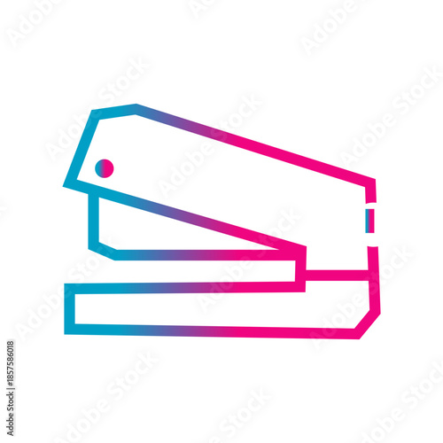 vector illustration of a stapler gradient icon