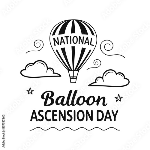 NATIONAL BALLOON ASCENSION DAY vector illustration isolated on white background