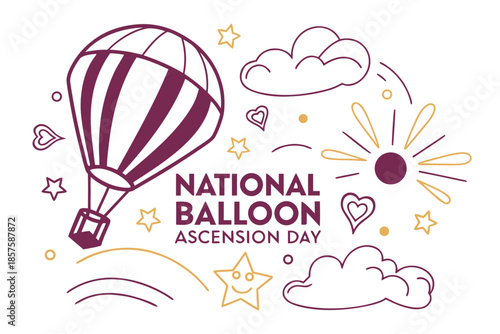NATIONAL BALLOON ASCENSION DAY vector illustration 
