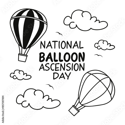NATIONAL BALLOON ASCENSION DAY vector illustration 