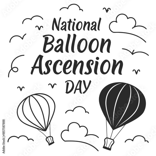 NATIONAL BALLOON ASCENSION DAY vector illustration isolated on white background