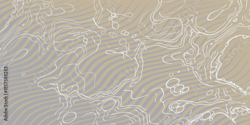 Abstract Topographic Map Lines in Muted Earth Tones.