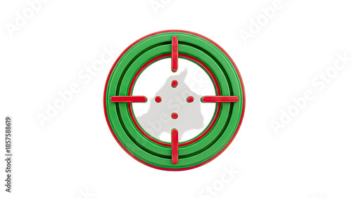 Green and Red Target Reticle with Bullseyes on transparent background