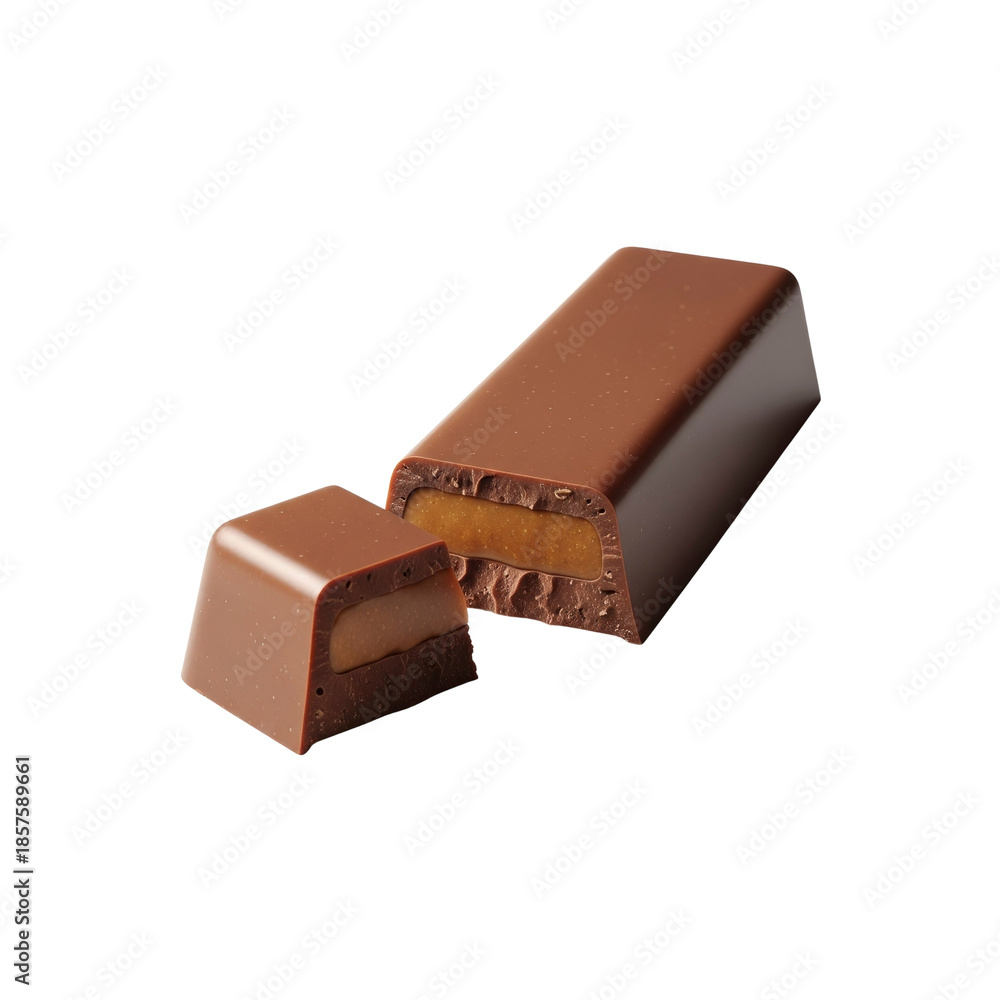 Fototapeta premium Chocolate caramel bar cut open