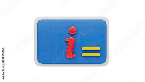 Information icon sign 3d render on transparent background