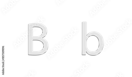 Clear Glass Style Alphabet Letter B Typography 
