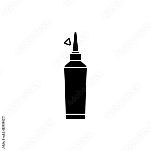 Black Adhesive Glue Bottle Silhouette.