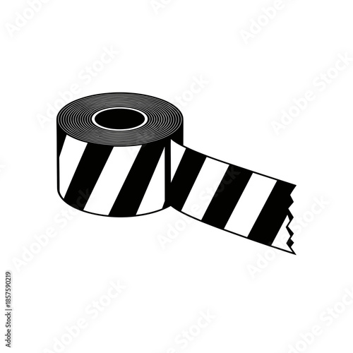 Black and White Caution Tape on Roll.