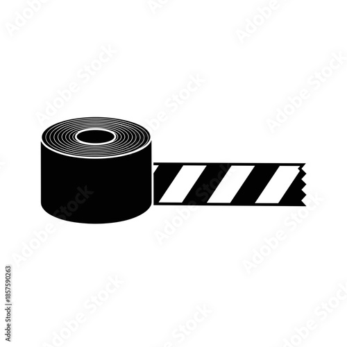 Black Caution Tape Roll and Strip.