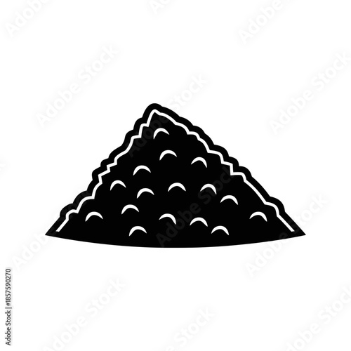 Black Caviar Heap Illustration Isolated White Background.