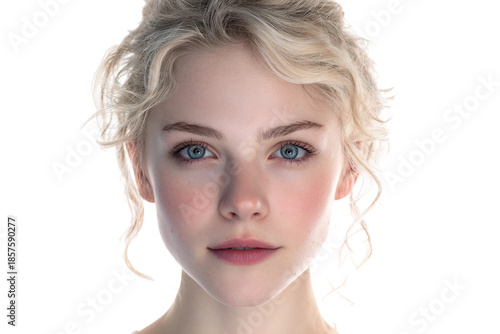 realistic facial portrait in hyper detail isolated on transparent background