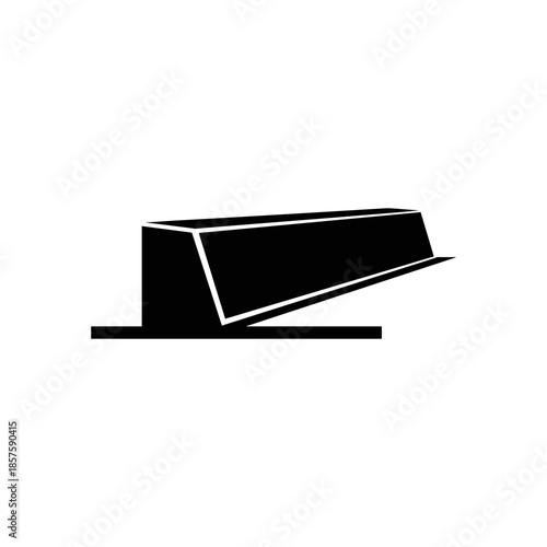 Black Metal Beam on Platform.