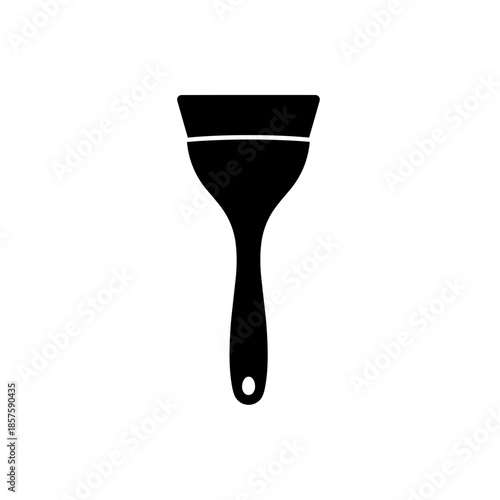 Black Paintbrush Silhouette with Handle.