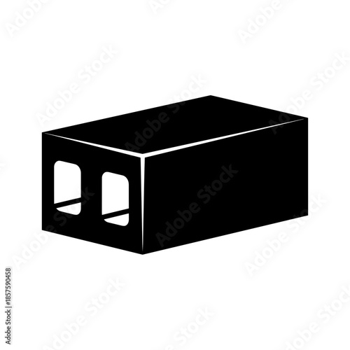 Black Rectangular Box with Cutout Openings.