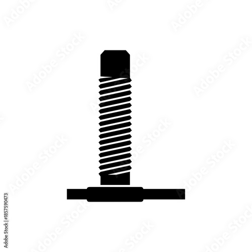 Black Screw Bolt Fastener Metal Hardware.