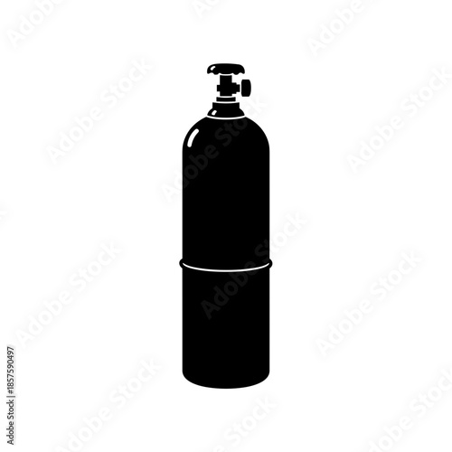 Black Scuba Diving Oxygen Tank Cylinder.