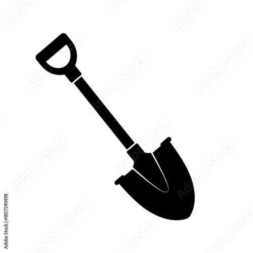 Black Shovel Silhouette Garden Tool.