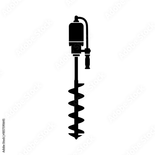 Electric Post Hole Digger Silhouette.