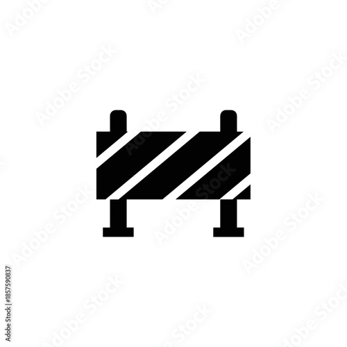 Simple Black Metal Road Barrier Icon.