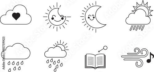 Vector illustration of Mental health and wellness concept with brain and heart symbols representing self care and emotional balance