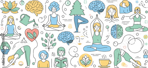 Vector illustration of Modern Healthcare and Medical Research with Doctors and Laboratory Equipment Flat Illustration